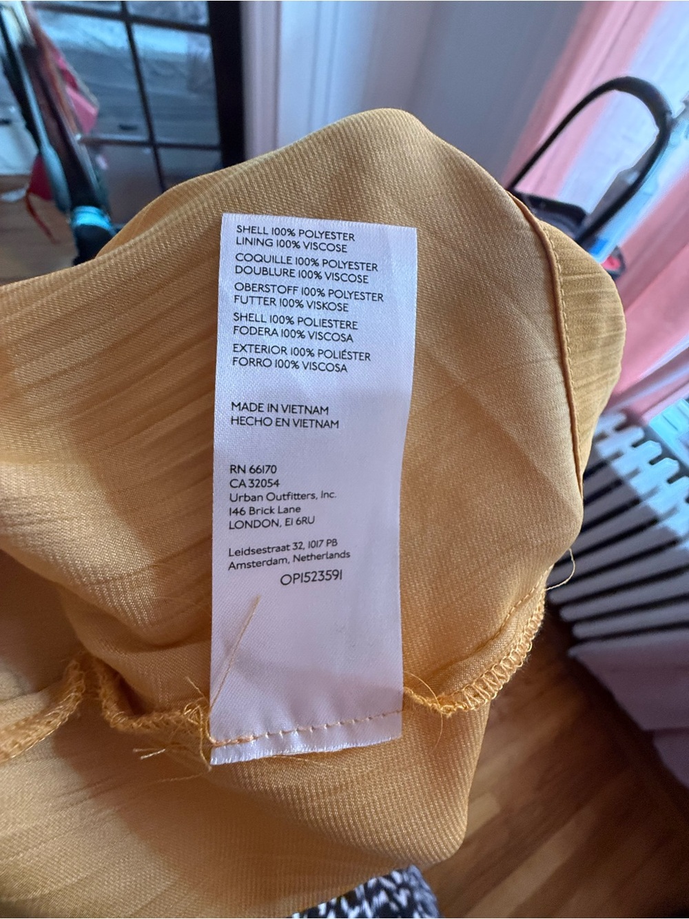 Anthropologie Somerset Yellow Satin Tiered Midi Dress - Picture 5 of 5